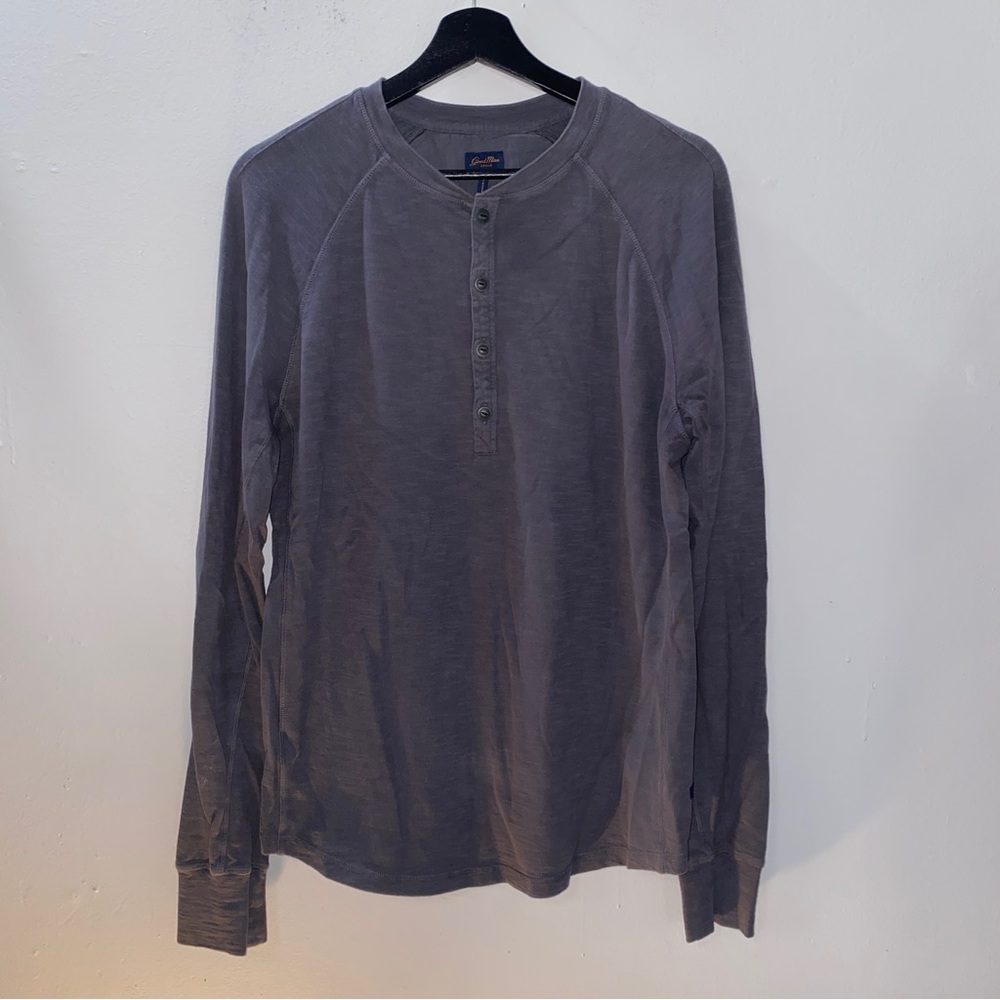Goodman Brand Soft Slub Jersey Legend Henley Grey Size Medium